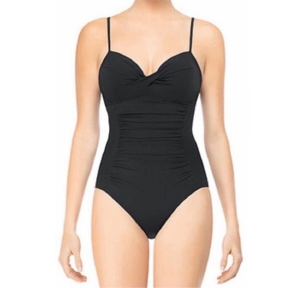 Assets by Sara Blakely Spanx Other - Spanx Love Your Assets Black One Piece Swimsuit Ruched Push Up Womens Large